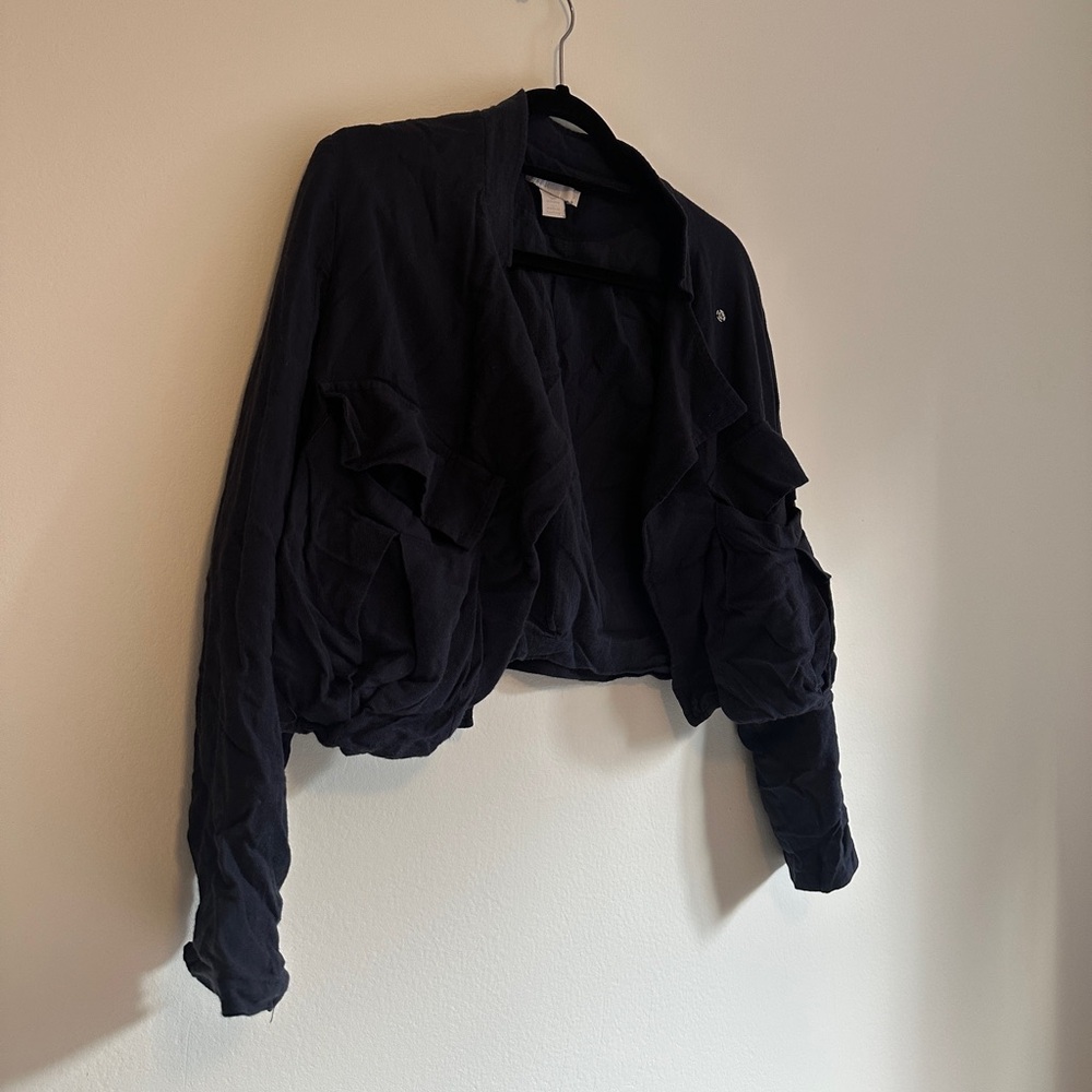 Adidas SLVR Woman’s Cropped Jacket in Navy size Medium